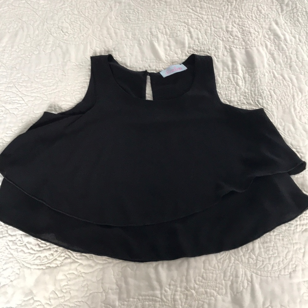 Black Flowy Crop Top